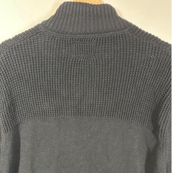 Coleman Outdoor Men’s 1/4 Zip Cotton Knit Sweater Faux Fur Collar Black Size XXL - Picture 7 of 10